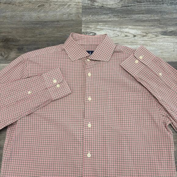 Johnnie-O Dorsey Sangria Pink Mens M Classic Check Long Sleeve Button Up Shirt - Picture 1 of 9